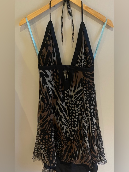 Marciano Dresses & Skirts - Vintage y2k Marciano silk animal print halter midi dress medium